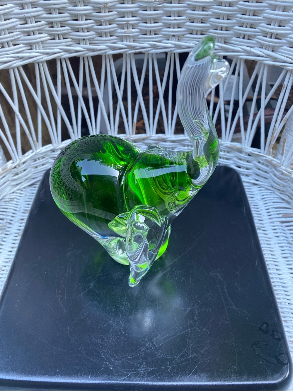 Vintage Handblown Art Glass Green